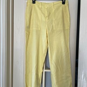 Size 2 NYJD Yellow linen/cotton blend crop pants